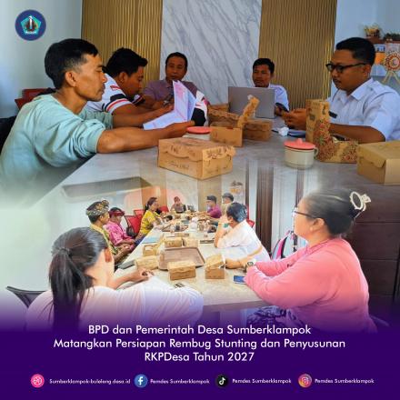 BPD dan Pemdes Sumberklampok Matangkan Persiapan Rembug Stunting dan Penyusunan RKPDesa Tahun 2027