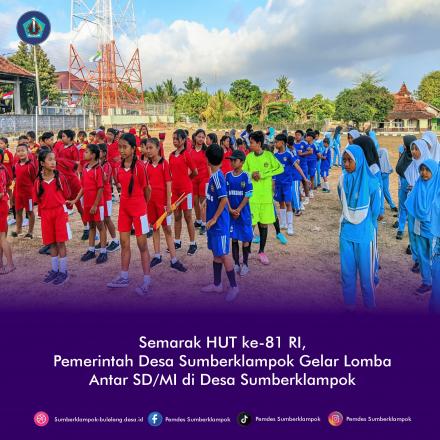 Semarak HUT ke-81 RI, Pemdes Sumberklampok Gelar Lomba Antar SD/MI